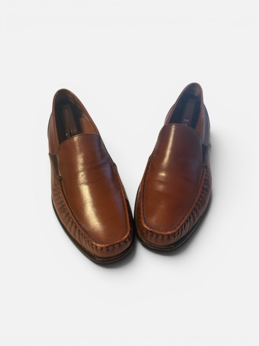 Bostonian Brown Leather Slip-On Moc Toe Loafers